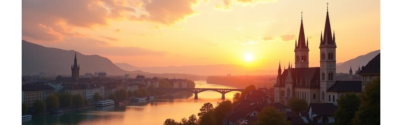 Bern Skyline bei Sonnenuntergang